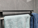 潜水艇（Submarine）枪灰色太空铝毛巾架免打孔卫生间置物架浴室洗澡间厕所卫浴浴巾架 【轻奢枪灰】双折叠浴巾架-50cm 实拍图