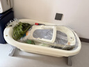 贝喜婴儿洗澡盆新生婴幼儿宝宝大号坐躺托浴架可折叠儿童用品浴盆套装 【豪华洗浴套装18件】星光灰 实拍图