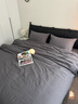 MIDO HOUSE铭都床上四件套纯棉全棉四季60支水洗棉床单被套 深灰 1.5m床单款 实拍图