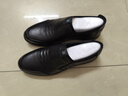 蜘蛛王男鞋春秋商务休闲皮鞋男牛皮一脚蹬中老年爸爸鞋 48608 黑色 41 实拍图