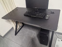 甄严选电脑桌台式电竞桌椅套装组合桌子办公家用桌学习桌书房书桌写字桌 【黑架+黑碳纤纹面】单桌120*60 实拍图