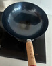 章丘铁锅正宗手工锻打铁锅无涂层物理不粘锅炒锅老式家用炒菜锅厨具轻音 标准版古法烤蓝（已干烧） 26cm 实拍图
