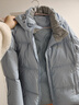 黑冰25新款户外女短款活帽700+蓬鸭绒加厚防风保暖羽绒服F8955MJ 壹 灰蓝 L 实拍图