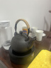 唯古陶瓷烧水壶黑陶煮茶壶提梁养生壶大号单个家用电陶炉碳炉明火户外 雅黑螺旋壶（1150ml） 实拍图