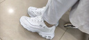 斯凯奇（Skechers）女鞋夏季小白鞋蕾丝休闲运动熊猫鞋黑色增高厚底老爹鞋11959 白色/WHT 39.5 尺码偏大，建议选小半码 实拍图