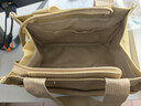 鹏境帆布手提包外出简约小巧饭袋包立体手拎包通勤加厚上班便当宝妈 搞怪小熊小方包【卡其色】 实拍图