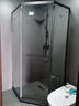 九牧（JOMOO） 【定制】极窄钻石淋浴房一体式干湿分离淋浴隔断沐浴房赠石基E17 枪灰型材（内外双开） 【光玻】900*900*2000mm 实拍图