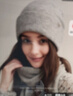CACUSS帽子女秋冬纯羊毛针织帽时尚保暖毛线帽女防风护耳套头帽 云银灰 实拍图