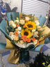 艾斯维娜情人节鲜花速递向日葵混搭花束生日礼物全国同城配送 向日葵香槟韩式花束 实拍图