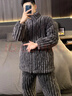 浪莎秋冬季睡衣男加绒加厚三层夹棉中老年冬款保暖爸爸家居服套装2XL 实拍图