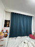 沫梵【窗帘+伸缩杆】窗帘免打孔安装布艺窗帘棉麻感遮光卧室成品套装 湖蓝(遮光约99%左右) 适用宽1.1-1.6米【窗帘高1.8米】 实拍图