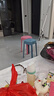星恺凳子家用塑料凳子椅子板凳胶凳加厚高凳子YK081蓝绿橘粉4把装 实拍图