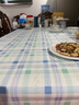 MEIWA桌布防水防油长方形进口小清新PVC台布餐桌布 格子蓝  130*180cm 实拍图