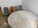 晨巢 岩板餐桌 实木餐桌椅组合现代简约可伸缩折叠吃饭桌子餐厅家具 黑白框架亮光雪山白-111皮椅 1.35米一桌六椅-12MM岩板厚度 实拍图