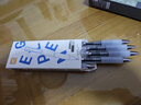 得力（deli）S01学生速干按动中性笔 双球珠ST笔头 0.5mm学生中性笔刷题笔考试笔 双核芯黑色5支/盒SA427 实拍图