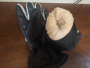 目丸保暖手套男女户外冬天骑行防寒风加绒厚触屏女防水冬季棉滑雪手套 1#黑色 深度暖手套-男款 实拍图
