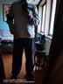 JEEP吉普长袖T恤男士春秋季polo宽松休闲打底衫衣服男装 卡其加绒 3XL 实拍图