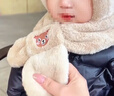 柠檬宝宝儿童帽子围巾一体男女童加厚防风保暖护耳帽毛线帽山樱粉小兔M 实拍图