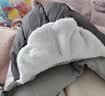 目丸帽子男士滑雪帽户外护耳防风雷锋帽男冬季棉帽保暖飞行员防寒骑车 深灰色字母款 实拍图
