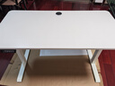 喜米莱【热卖款式】电动升降桌电脑电竞桌台式学习书桌实木办公直播桌子 【单电机】奶油白+白腿18mm桌面 长120宽60高75cm 实拍图