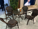紫叶（ziye） 户外桌椅 藤椅组合 阳台桌椅三件套 休闲庭院小茶几室外藤编餐桌 4【曼哈顿椅】+1【D80圆桌】 实拍图
