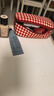 MUJI 再生聚酯纤维化妆包 居家 旅行 化妆品收纳 便携洗漱包 平型 红色格纹 实拍图