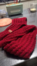 百搭韩版针织毛线红色围巾女2024圣诞冬季高级感新年礼物情侣围脖 针织围巾-酒红色-1个装-保暖 1 实拍图