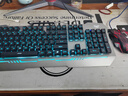 狼蛛（AULA）T101真机械手感键盘鼠标套装 有线键鼠套装 键盘电竞游戏专用 办公电脑通用 冰蓝光 金属面板 黑 实拍图