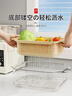 家の物语（KATEI STORY）日本双层洗菜沥水篮方形可伸缩洗菜盆洗水果盆厨房塑料盆滤水篮 实拍图