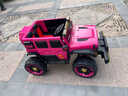 萌娃宝贝（PRETTY BABY）牧马人儿童电动车大号四轮双人越野汽车可坐大人带小孩亲子遥控车 玫红色+皮座+发光软轮+电子助力+液压减震+12V15A电瓶 实拍图