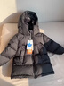 保姆鹅  【风墙】儿童羽绒服宝宝中长款护脸加厚外套保暖童装[NG2664] 炭黑 120 实拍图