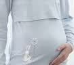 爱宝适月子服上衣秋冬哺乳衣纯棉横开口喂奶衣孕产妇家居服M327 蓝色L 实拍图