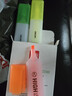 得力大容量手3色荧光笔 学生考试重点醒目标记笔 办公记号笔帐可用 3支/盒 S628-3 实拍图