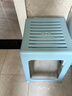 禧天龙方凳高凳塑料凳加厚耐磨家用餐椅凳子镂空浴室凳 石青色 1个装 实拍图