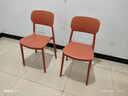 全品屋餐椅凳子塑料椅子办公椅靠背休闲椅书桌椅学习椅化【两把装】橘色 实拍图