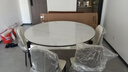卧家岩板餐桌椅组合现代简约轻奢伸缩折叠家用小户型实木餐桌吃饭桌 12mm岩板-卡塔金-亮光白 1.35m 直径桌+四椅【菠萝椅】 实拍图