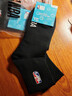 NBA袜子男士秋冬跑步运动袜吸汗抗菌防臭消臭黑色棉袜中筒篮球袜3双 实拍图
