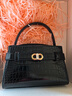 CHARLES&KEITH鳄鱼纹凯莉包手提斜挎婚包包女包生日礼物新年礼物CK2-50270880-1 Black黑色 S 实拍图