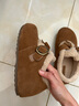 百丽（Belle）章若楠同款喵喵吐司毛毛勃肯鞋女冬季新款加绒棉鞋雪地靴B2829DM5 棕色 38 (240mm) 实拍图