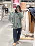 MUJI女式 长毛抓绒 大衣 长袖冬季款 羊羔绒外套外衣 女装 BB2QPA4A 浅绿色 XL (165/92A) 实拍图