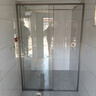 九牧（JOMOO）【定制】浴室玻璃隔断一字卫生间厕所干湿分离移门淋浴房浴屏E19 枪灰光玻 【不带缓冲】1.2-1.29（高1.9m） 实拍图