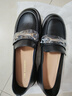 ZHR头层牛皮单鞋女粗跟软底英伦乐福鞋女一脚蹬皮鞋女 KM02 黑色 40  实拍图