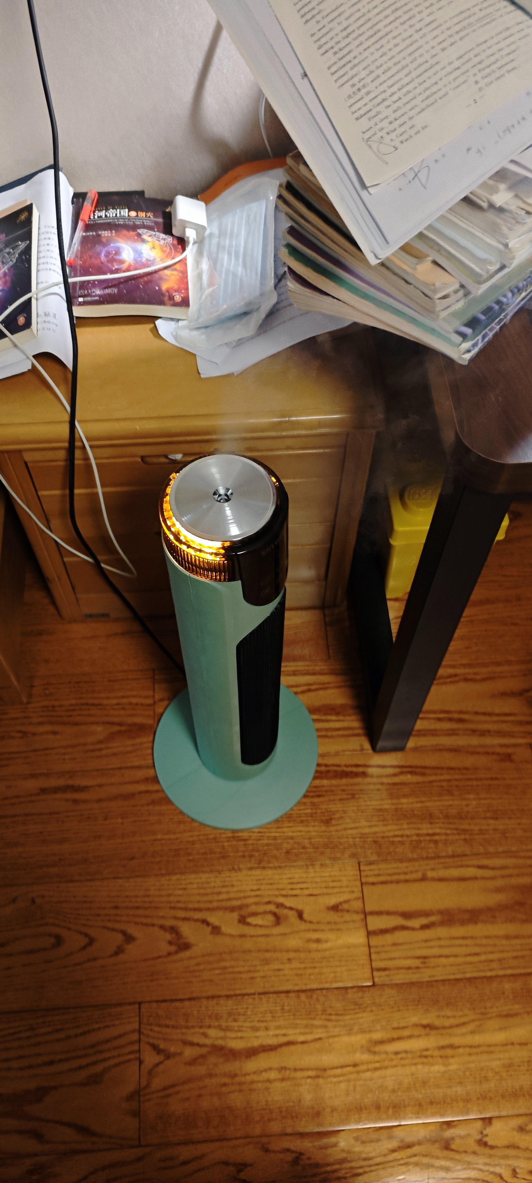 创维【加湿不干燥】石墨烯取暖器暖风机家用电暖器音智控电暖器取暖器节能省电全屋速热 【360°立体升温】氛围夜灯 加湿款语音 绿 实拍图