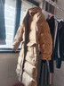 优衣库女装高级保暖羽绒长大衣/老爸评测外套夹克481014 32 深米色 L /160/88A 实拍图