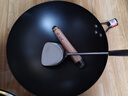 章状元章丘炒锅铁锅无涂层家用不粘锅已开锅传统精铁老式炒菜锅燃气灶 32cm大师款无耳（盖子铲子） 32cm 实拍图