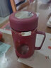 玻璃杯办公室办公把手家用大容量手柄水杯男女杯子茶杯男士 红色送茶隔 400ml 实拍图