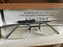 目匠纯钛近视眼镜男半框 防辐射眼镜框男女款超轻商务加宽大脸眼镜架 62307-经典黑 防蓝光配镜（1.61防蓝光镜片） 实拍图