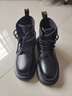 马登男鞋厚底增高工装靴高帮德比鞋英伦风马丁靴子黑色皮鞋子 黑色   42 (260mm) 实拍图