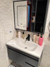 恋派浴室柜 陶瓷一体盆卫生间洗脸盆柜组合悬挂式洗漱台智能洗手盆柜 智能镜柜】珠光灰【促销中】80cm 实拍图