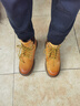 骆驼（CAMEL）王俊凯同款户外冬加绒高帮马丁大黄靴男 G15W076038R 沙漠黄 41 实拍图